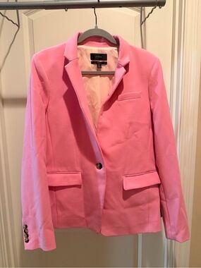 J. Crew Bright Pink Single-Button Tailored Blazer
